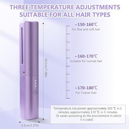 Rechargeable Mini Hair Straightener Comb  Portable Cordless Hair Styling Brush for Women & Men | USB Charging, Anti-Scald Design, Travel-Friendly Compact Straightener