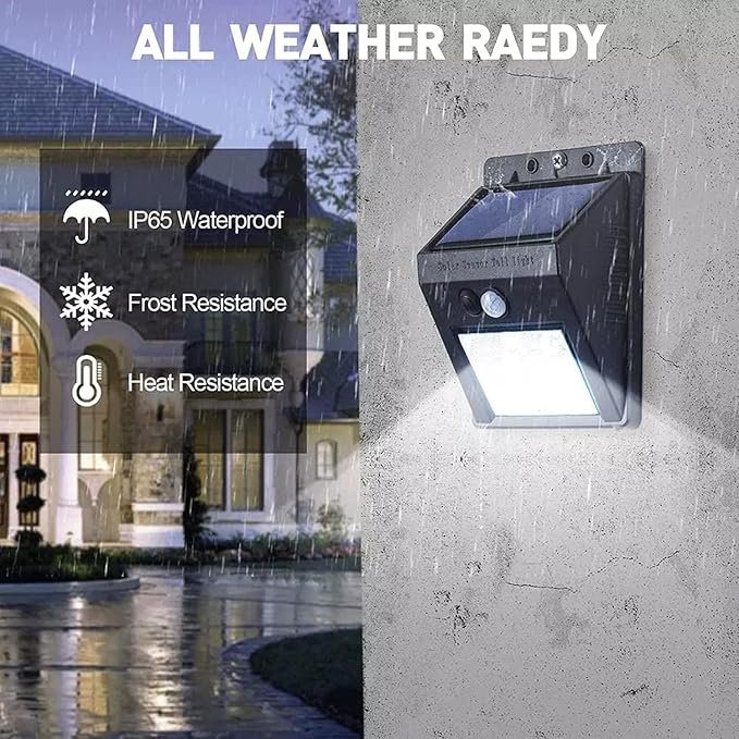 20 LED Motion Sensor Solar Light ? Outdoor Waterproof Wall Lamp with Auto On/Off | Security Solar Lights for Garden, Yard, Garage, Pathway & Entrance