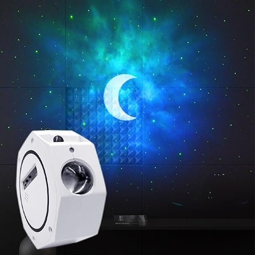 Octagon Projector ? LED Ambient Light Galaxy Star Projector with Remote Control & Rotating Light Modes, Night Light for Bedroom, Kids, and Home Decor