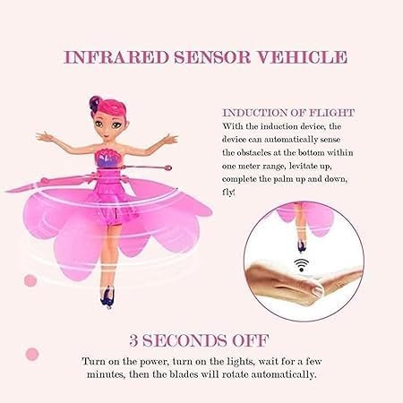 Flying Fairy Doll ? Hand Controlled Infrared Induction Hover Toy with LED Lights | USB Rechargeable, Auto Take-Off Magic Princess Doll for Girls (Ages 5+)