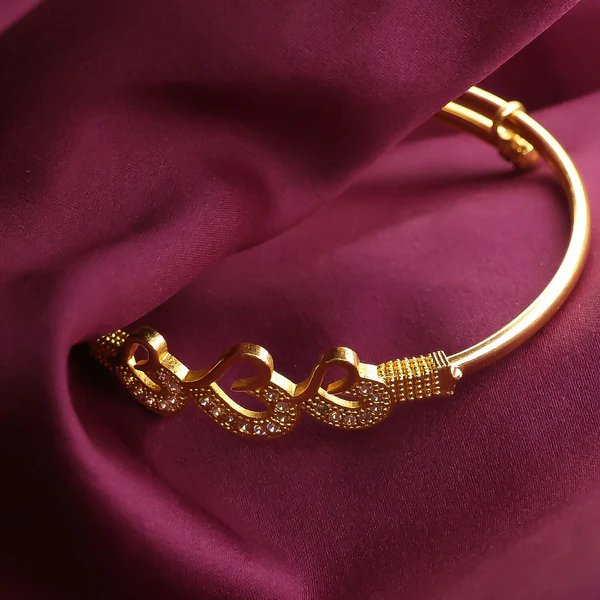Heart Bangles with Sparkling Stone Accents  Gold Plated Bangles for Women, Elegant Jewelry for Special Occasions